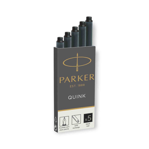 Picture of PARKER QUINK CARTRIDGES FOR FOUNTAIN PENS BLACK - 5 PACK